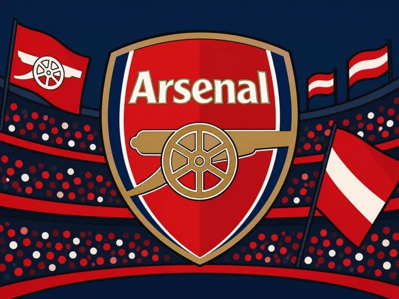 Arsenal category artwork — red and white football theme