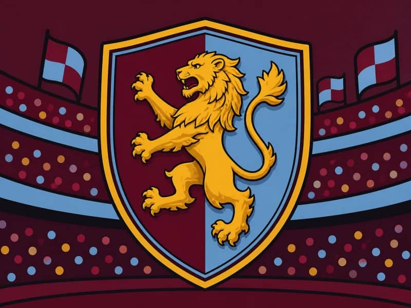 Aston Villa category artwork — claret and blue football theme