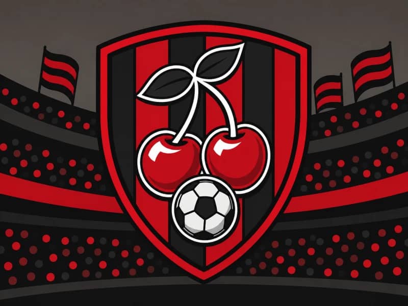 AFC Bournemouth category artwork — red and black striped football theme