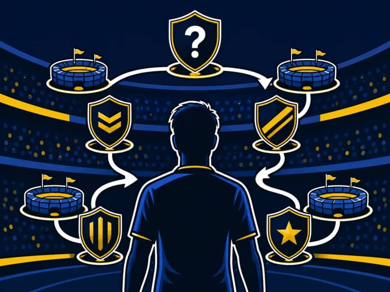 Arte de la categoría de trayectoria profesional de un futbolista