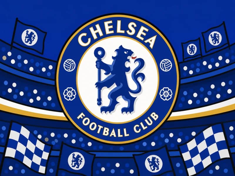 Chelsea category artwork — royal blue football theme