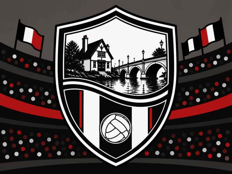 Fulham category artwork — white and black football theme by the Thames