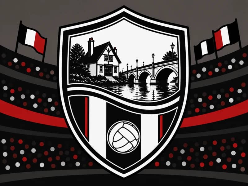 Fulham category artwork — white and black football theme by the Thames