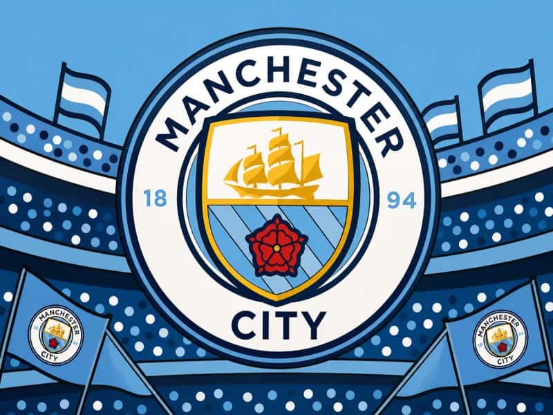 Arte de la categoría Manchester City — tema de fútbol azul cielo