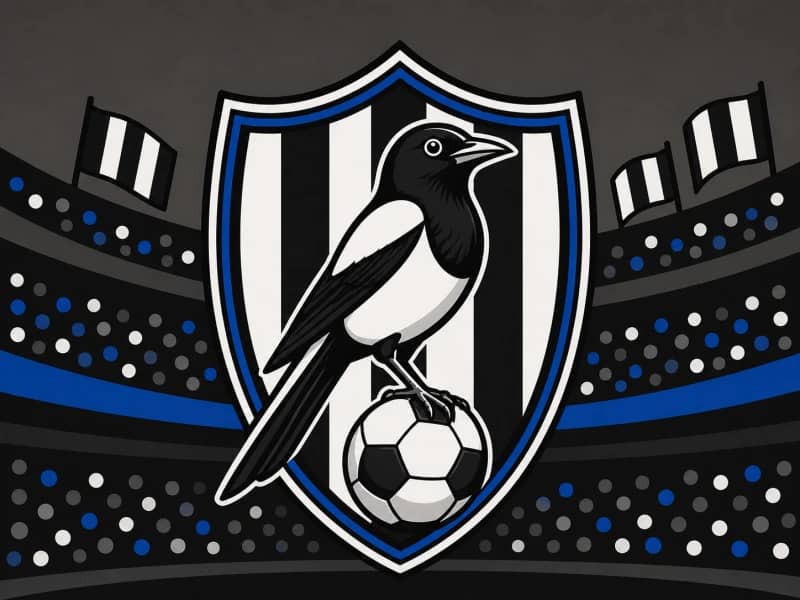 Newcastle United category artwork — black and white striped football theme